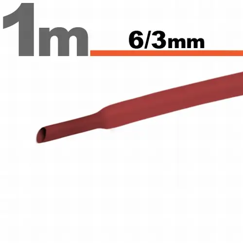 Tub termocontractant rosu 6 /3 mm 1m lungime