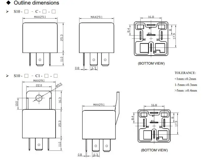 Releu electromagnetic SPST-NO bobina 24VDC 40A S10 1.8W SHORI ELECTRIC S10-1A-C1-24VDC