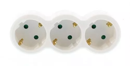 Triplu Stecher cu contact protectie 3x SCHUKO Well 16A 3500W