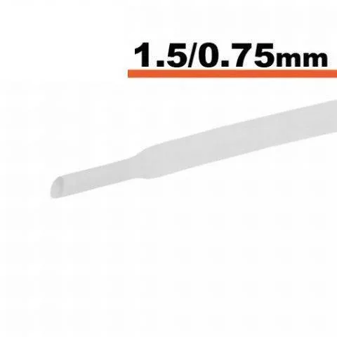 Tub termocontractibil alb 1.5mm/ 0.75mm 0.5m